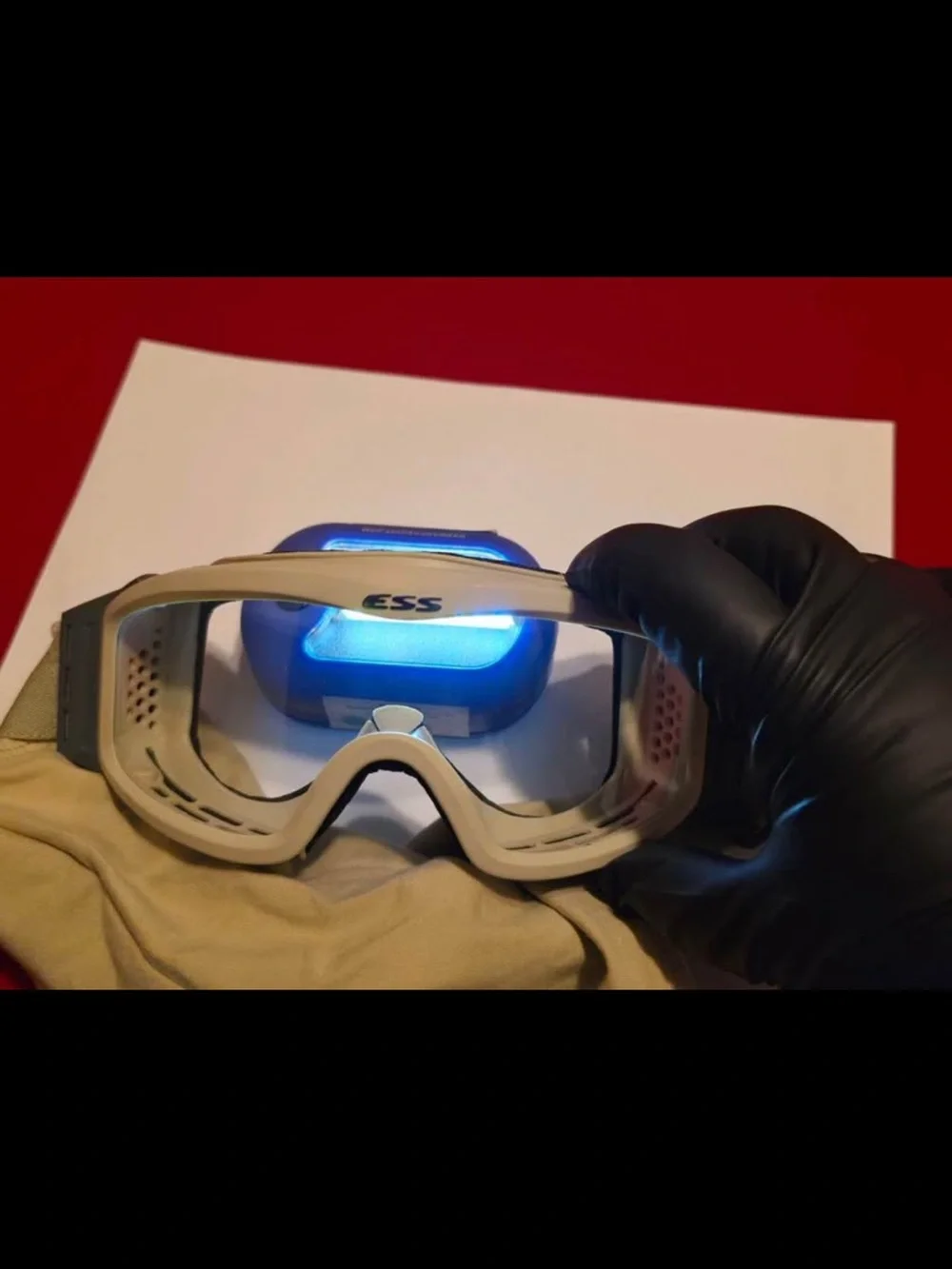 Desert Tan Protective Goggles with Smoke Replacement Lens